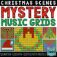 Christmas Mystery Music Grids - Quarter, Eighth, and Sixteenth Notes Digital Resources